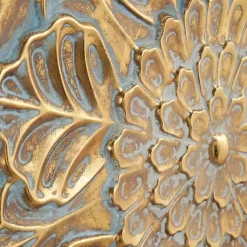Kirklands Home Metal Floral Embossed Wall Sculpture Gold Outlet