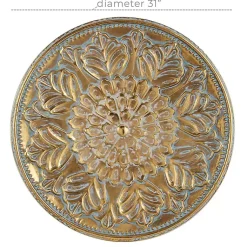 Kirklands Home Metal Floral Embossed Wall Sculpture Gold Outlet