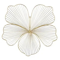 Kirklands Home Metal Frame Floral Wall Plaques, Set of 3 Gold Sale