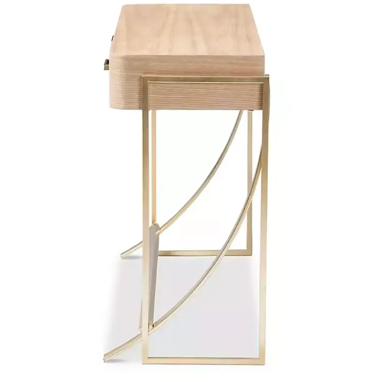 Kirklands Home Gold Metal Frame Two-Drawer Console Table Outlet