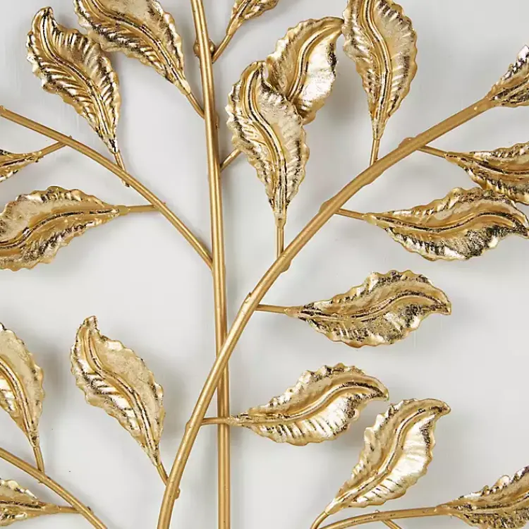 Kirklands Home Gold Metal Leaves Framed Wall Plaques, Set of 2 Hot