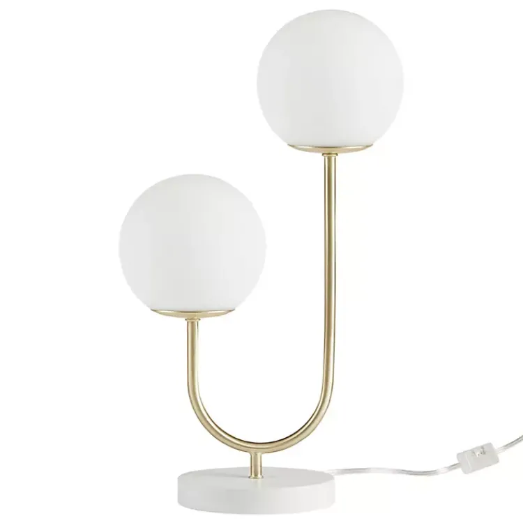 Kirklands Home Gold Metal 2-Light Zusa Modern Table Lamp White Best