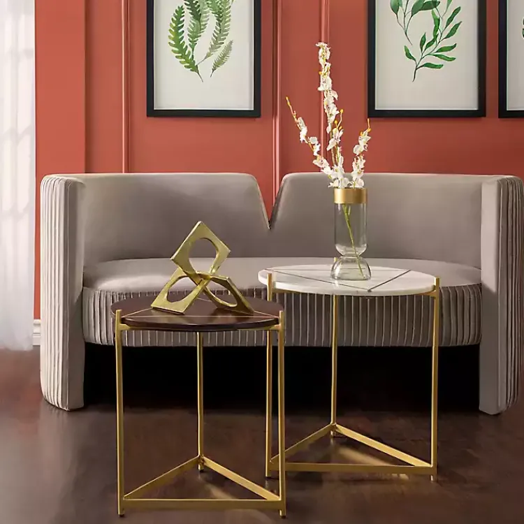 Statues & Figurines>Kirklands Home Metal Linked Squares Sculpture Gold