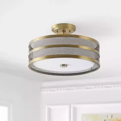 Kirklands Home Metal Mesh Flush Mount Light Gold
