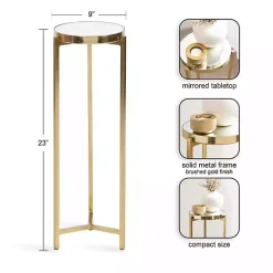 Kirklands Home Metal Mirrored Tabletop Aguilar Drink Table Gold Online