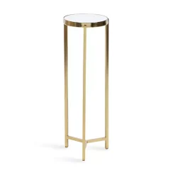 Kirklands Home Metal Mirrored Tabletop Aguilar Drink Table Gold Online