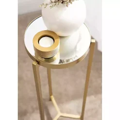Kirklands Home Metal Mirrored Tabletop Aguilar Drink Table Gold Online