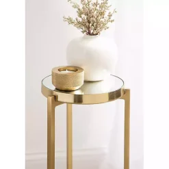 Kirklands Home Metal Mirrored Tabletop Aguilar Drink Table Gold Online