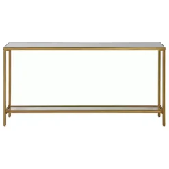 Kirklands Home Metal Mirrored Top Slim Console Table Gold Outlet
