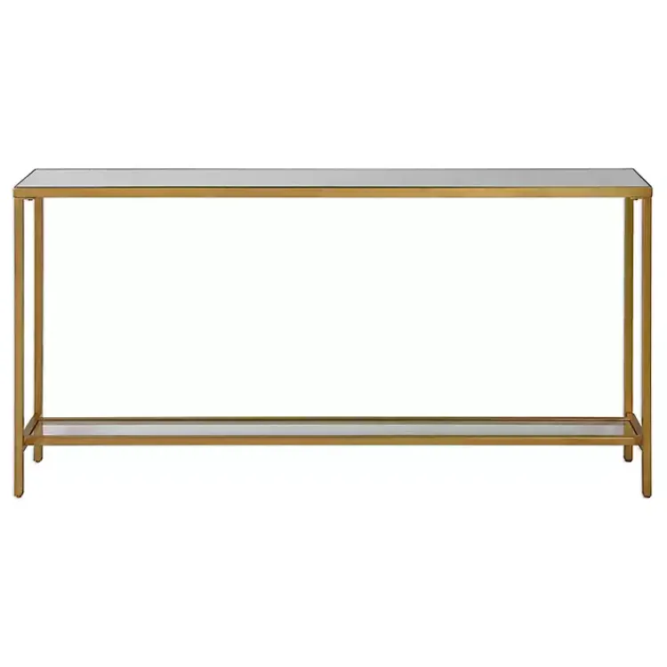 Kirklands Home Metal Mirrored Top Slim Console Table Gold Outlet