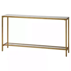Kirklands Home Metal Mirrored Top Slim Console Table Gold Outlet