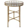 Kirklands Home Gold Metal Mirrored Tray Accent Table Discount
