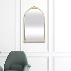Kirklands Home Metal Modern Victorian Wall Mirror Gold Clearance