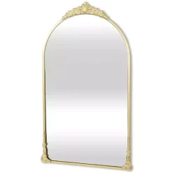 Kirklands Home Metal Modern Victorian Wall Mirror Gold Clearance