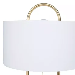 Kirklands Home Metal Open Loop Stem White Round Table Lamp Gold Best
