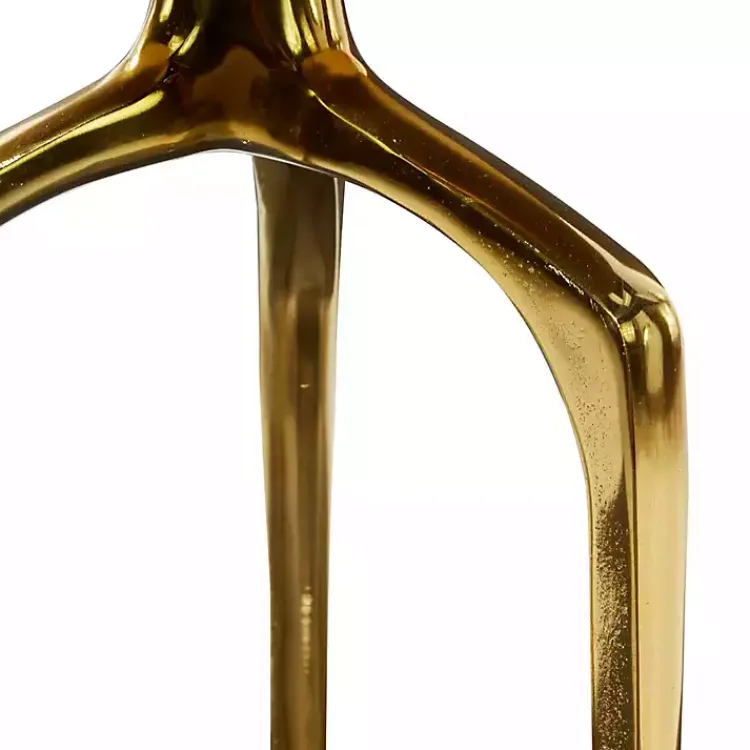 Kirklands Home Metal Round Tripod Accent Table Gold New