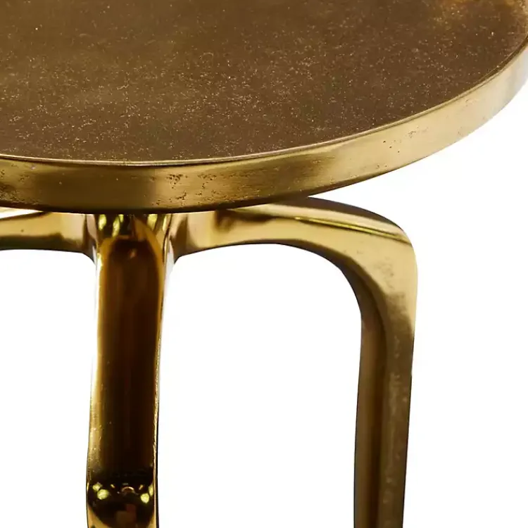 Kirklands Home Metal Round Tripod Accent Table Gold New