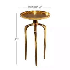 Kirklands Home Metal Round Tripod Accent Table Gold New