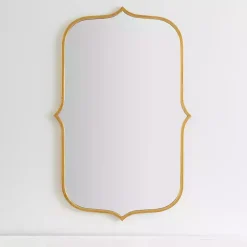Kirklands Home Gold Metal Scallop Linear Mirror Hot