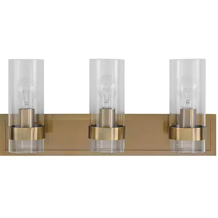 Kirklands Home Metal 3-Shade Vanity Light Gold Sale