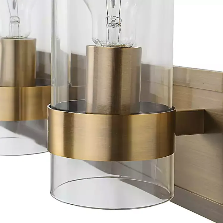 Kirklands Home Metal 3-Shade Vanity Light Gold Sale