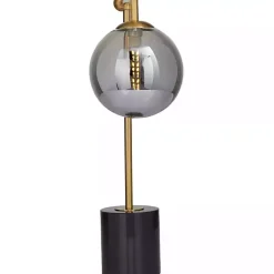 Kirklands Home Gold Metal Smoked Glass Shade Table Lamp Gray Online