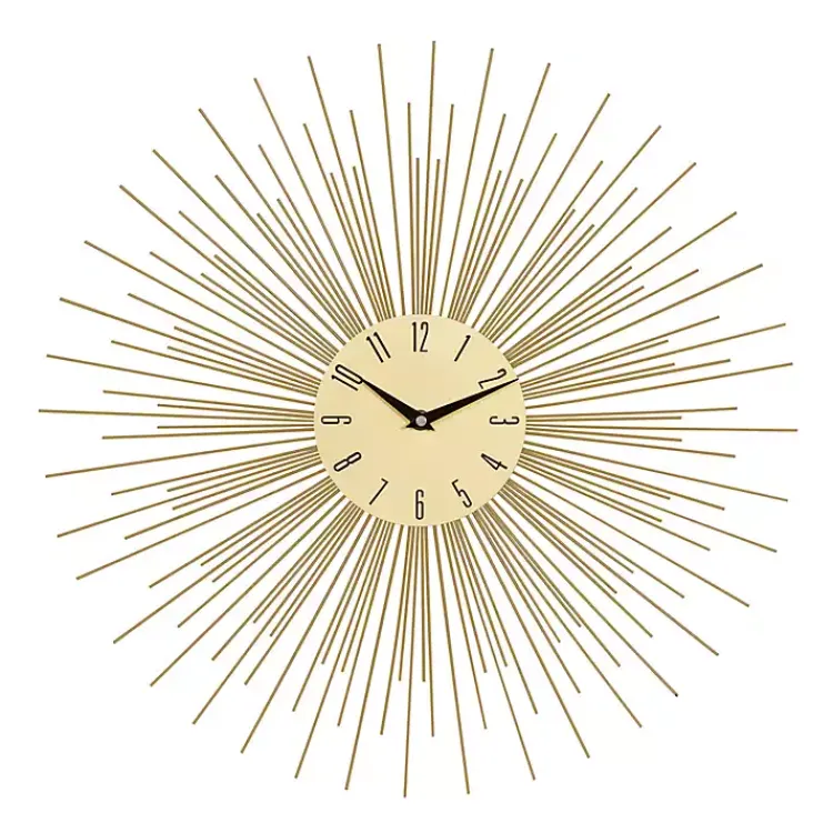 Kirklands Home Gold Metal Sunburst Wall Clock