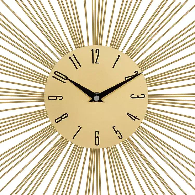 Kirklands Home Gold Metal Sunburst Wall Clock