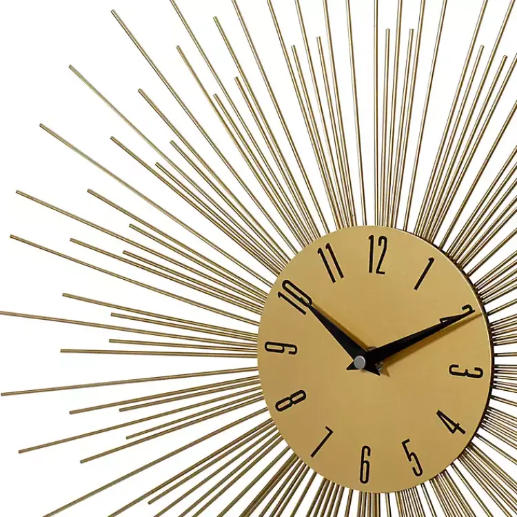 Kirklands Home Gold Metal Sunburst Wall Clock