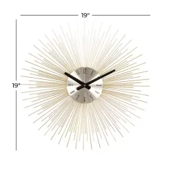 Kirklands Home Gold Metal Sunburst Wall Clock
