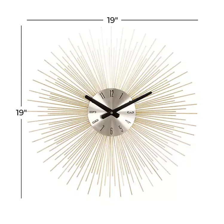 Kirklands Home Gold Metal Sunburst Wall Clock
