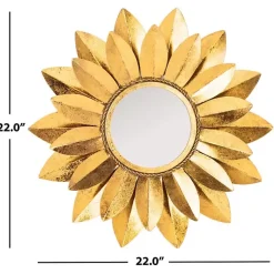 Kirklands Home Gold Metal Sunflower Wall Mirror Outlet