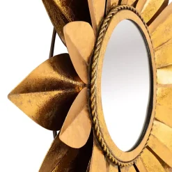 Kirklands Home Gold Metal Sunflower Wall Mirror Outlet