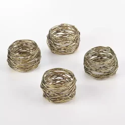 Kirklands Home Metal Twine Napkin Rings, Set of 4 Gold