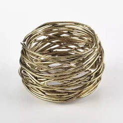 Kirklands Home Metal Twine Napkin Rings, Set of 4 Gold