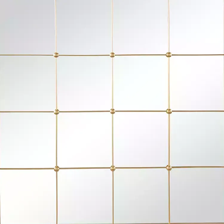 Kirklands Home Gold Metal Windowpane Wall Mirror Best