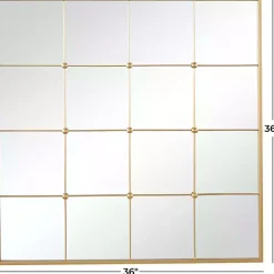 Kirklands Home Gold Metal Windowpane Wall Mirror Best