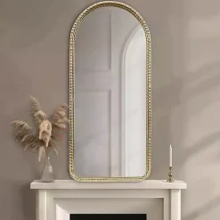 Kirklands Home Gold Mia Textured Arch Wall Mirror New