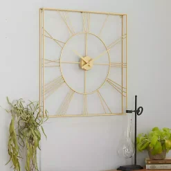 Kirklands Home Minimal Square Open Face Clock Gold Online