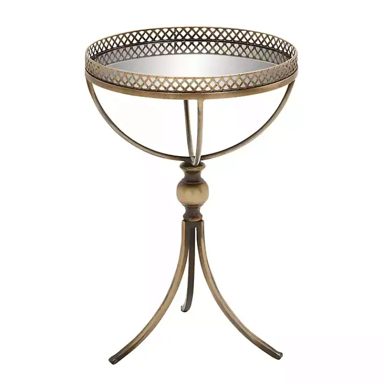 Kirklands Home Mirror Top Metal Accent Table Gold Best