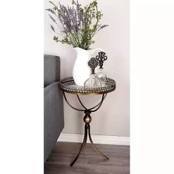 Kirklands Home Mirror Top Metal Accent Table Gold Best