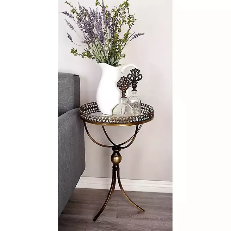 Kirklands Home Mirror Top Metal Accent Table Gold Best