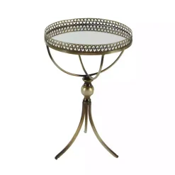 Kirklands Home Mirror Top Metal Accent Table Gold Best