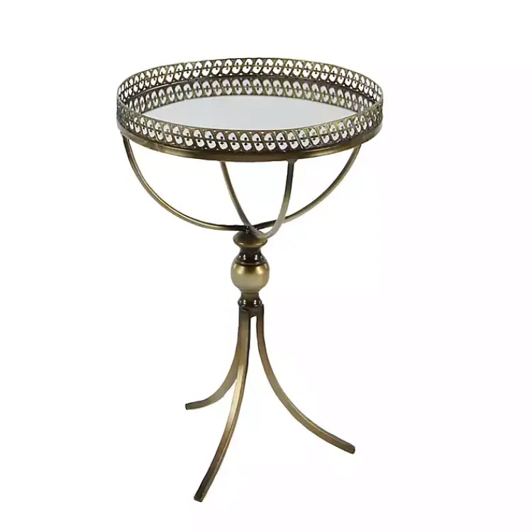 Kirklands Home Mirror Top Metal Accent Table Gold Best