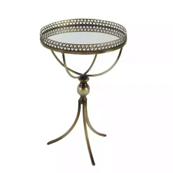 Kirklands Home Mirror Top Metal Accent Table Gold Best