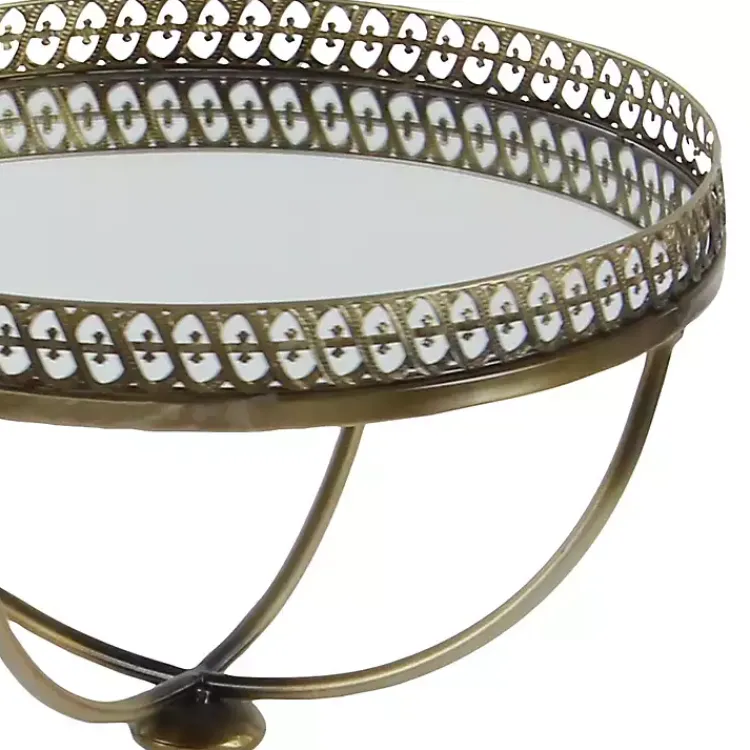 Kirklands Home Mirror Top Metal Accent Table Gold Best