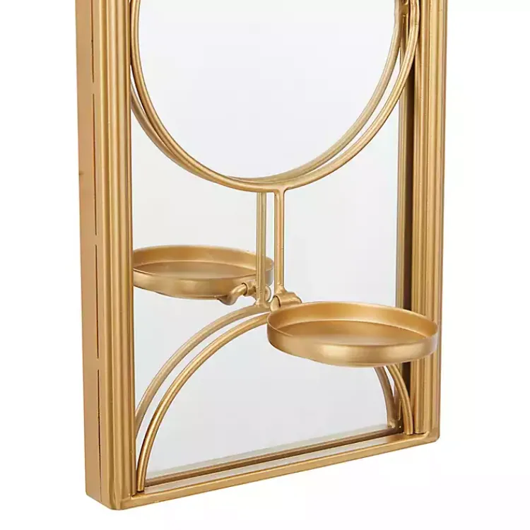 Sconces>Kirklands Home Gold Mirrored Geometric Sconce