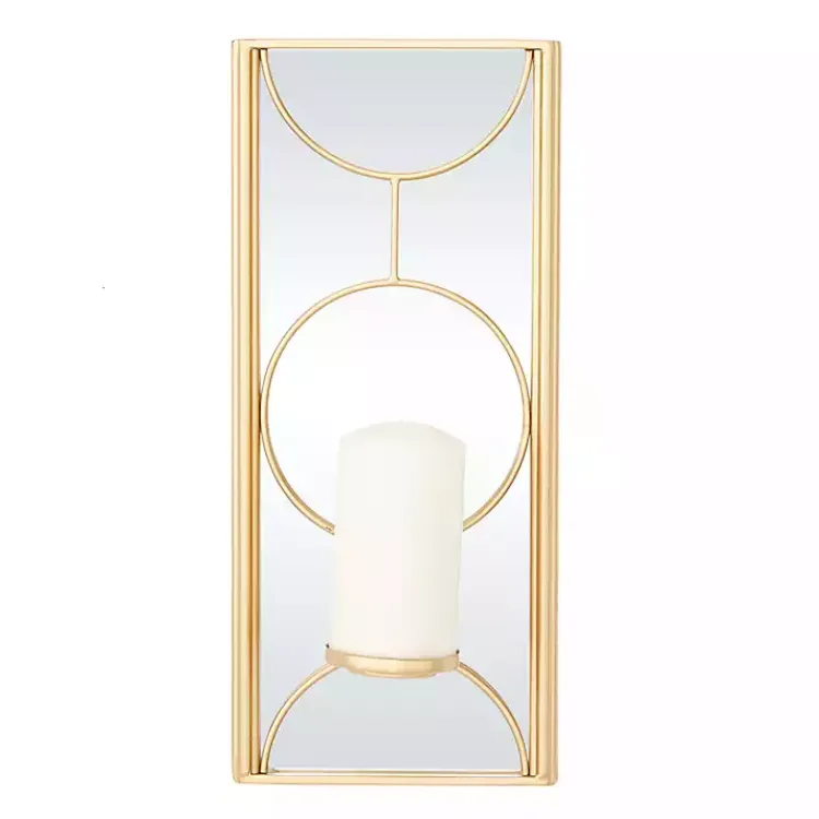 Sconces>Kirklands Home Gold Mirrored Geometric Sconce