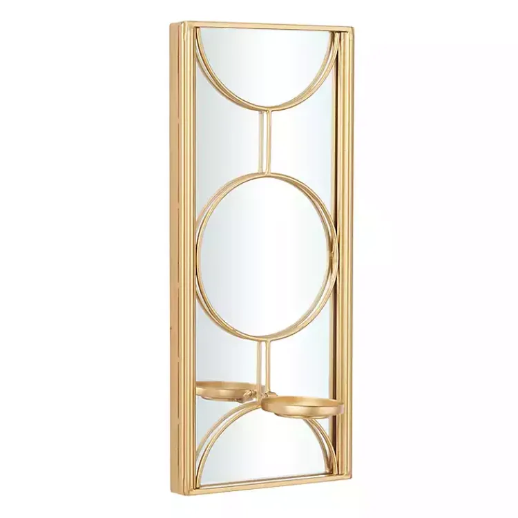 Sconces>Kirklands Home Gold Mirrored Geometric Sconce