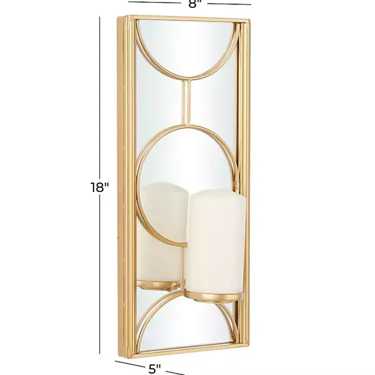 Sconces>Kirklands Home Gold Mirrored Geometric Sconce